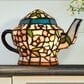 Timberlake Lavish Home Tiffany Teapot Table Lamp in Stained Glass, , large