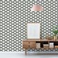 Tempaper 28 sq. ft. Mosaic Scallop Black & Cream Peel and Stick Wallpaper, , large