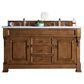 James Martin Vanities Brookfield 60" Double Bathroom Vanity in Country Oak with 3 cm Arctic Fall Solid Surface Top and Rectangle Sinks, , large