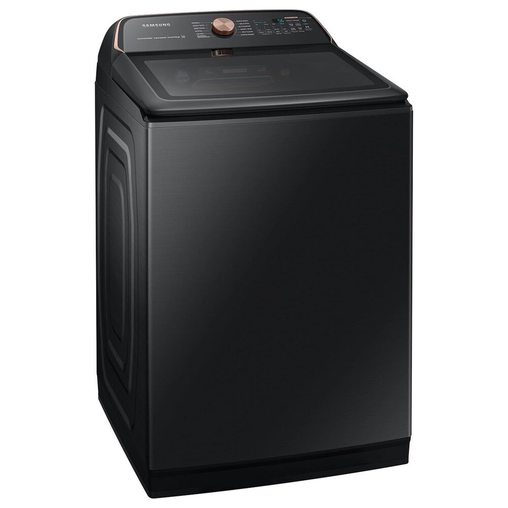 Samsung 5.5 Cu. Ft. Smart Top Load Impeller Washer and 7.4 Cu. Ft. Electric Dryer in Brushed Black, , large