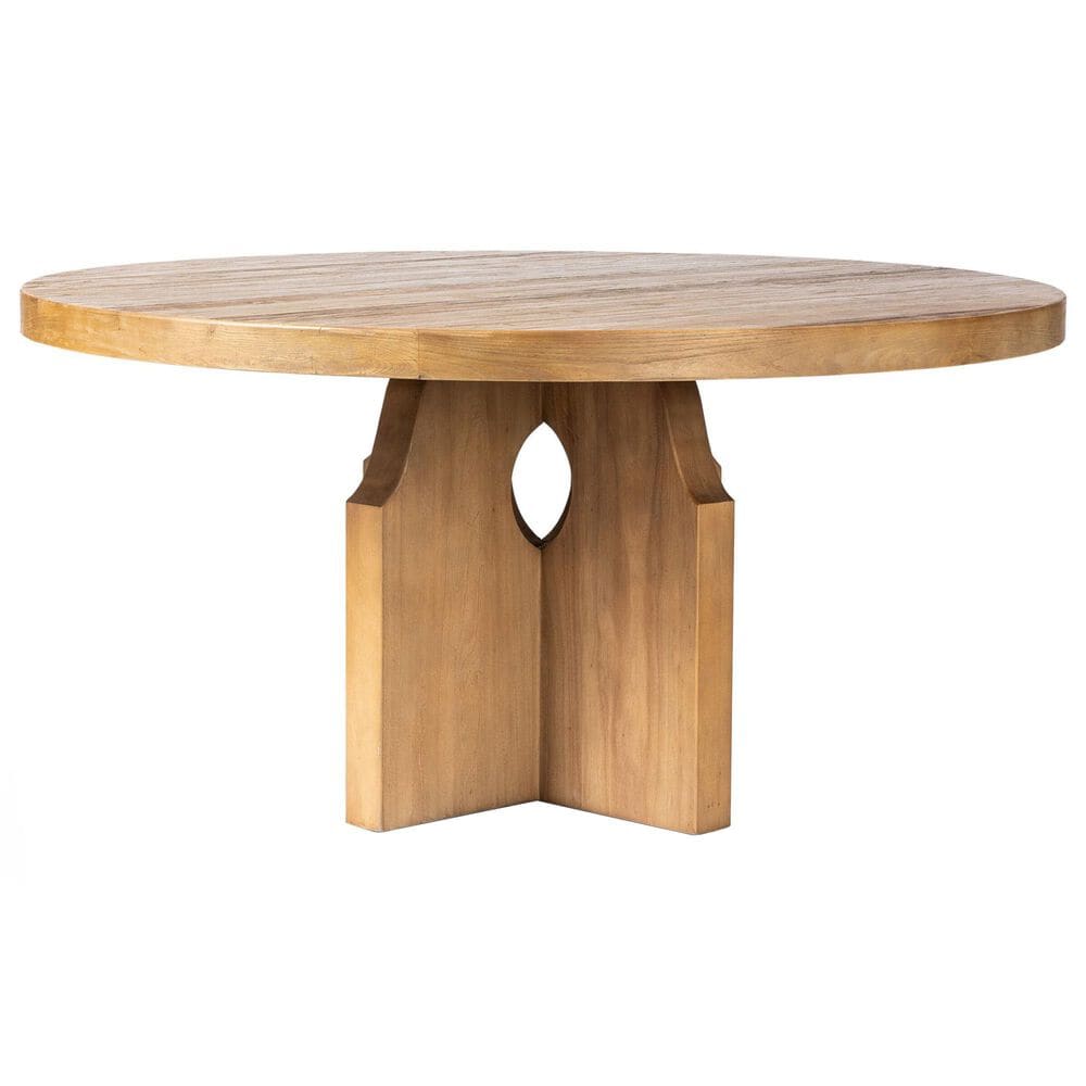 Four Hands Allandale Round Dining Table-Reclaimed Natural Elm-Natural Elm Veneer, , large
