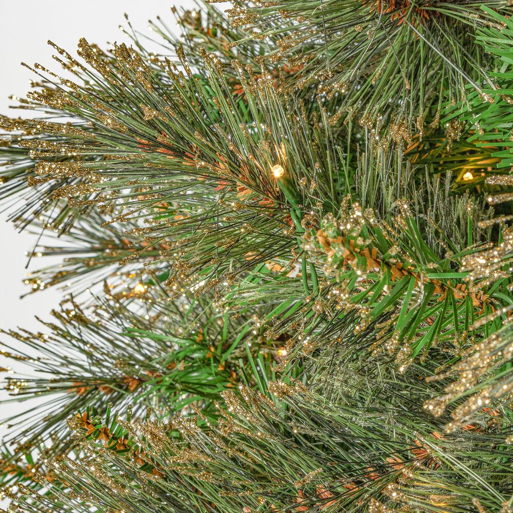 The Gerson Company 7.5&#39; Pre-Lit Cashmere Pine Christmas Tree in Green, , large