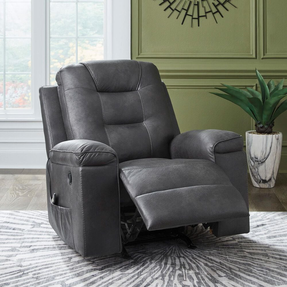 Ashley Stockworth Manual Rocker Recliner in Granite, , large