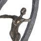 Maple and Jade 15" x 12" Resin Dancer and Crescent Moon Shaped Sculpture in Dark Gray and Gold, , large