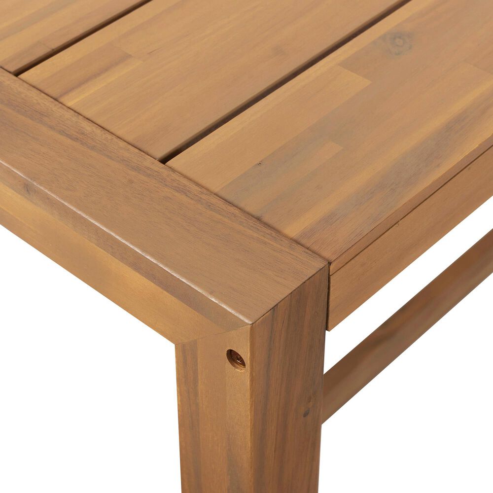 HOMLUX 5-Piece Patio Bar Set with 52" Rectangular Light Teak Table in Beige, , large