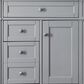 James Martin Vanities Brittany 30" Single Bathroom Vanity in Urban Gray with 3 cm Parisien Bleu Quartz Top and Rectangular Sink, , large