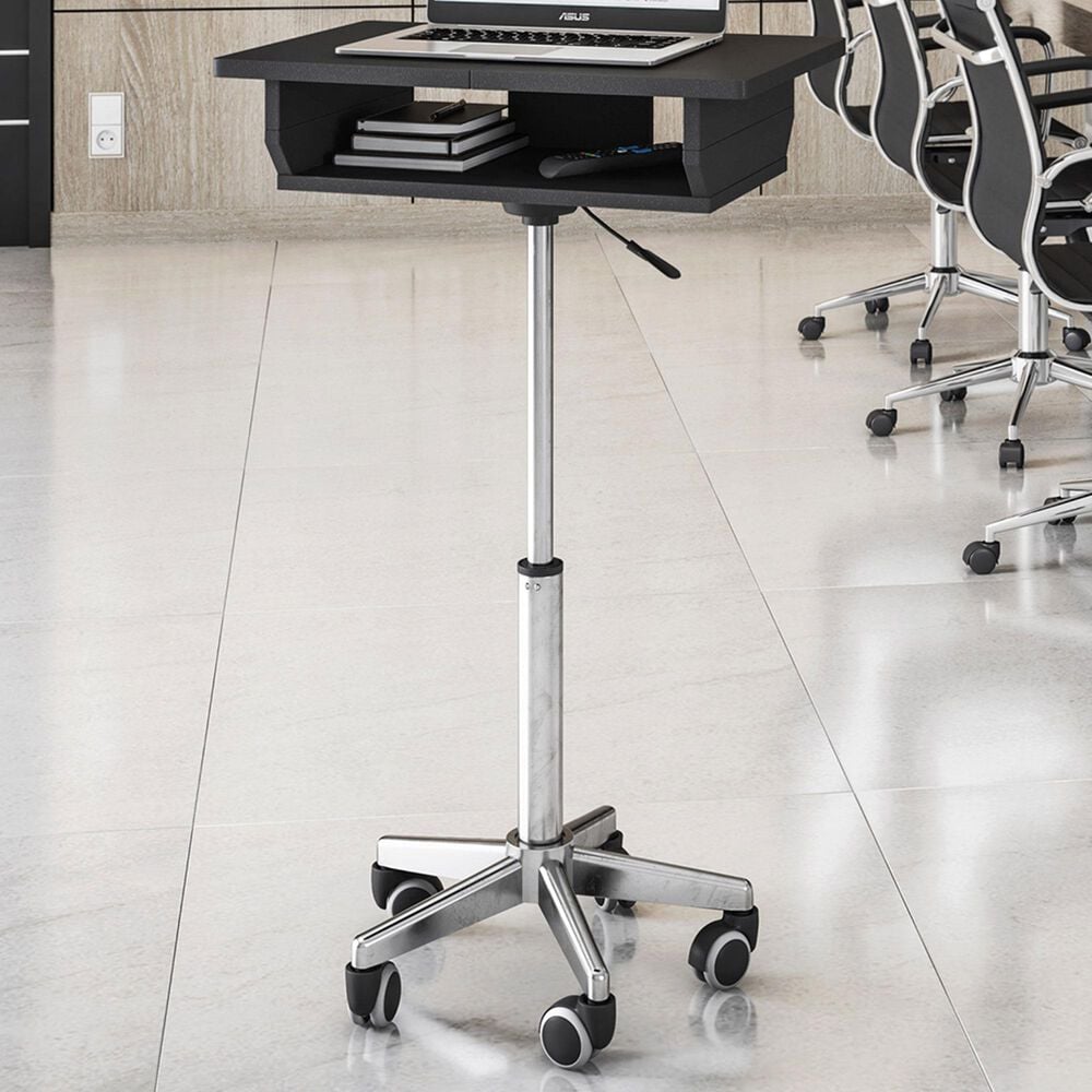 Rta Products Llc Folding Table Laptop Cart in Graphite and Chrome, , large
