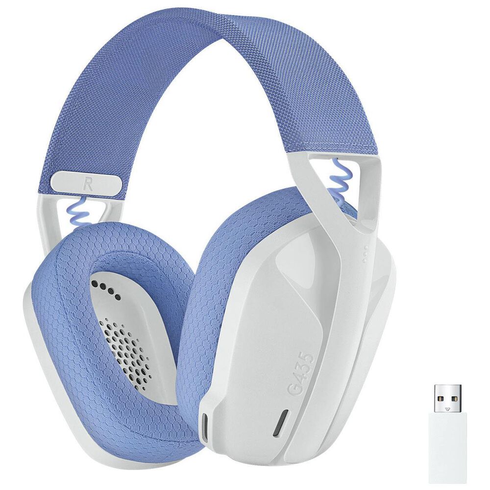 Logitech G435 Lightspeed Wireless Gaming Headset in Off White and Lilac, , large