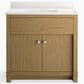 Kohler Alouette 36" Single Bathroom Vanity in Light Oak with 2 cm White Quartz Top and Rectangular Sink, , large