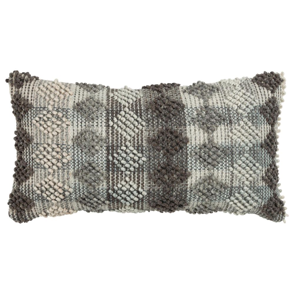 Rizzy Home Geometric 14" x 26" Pillow in Gray, , large