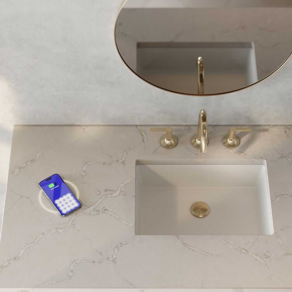 James Martin Vanities Lorelai 48" Single Bathroom Vanity in Light Natural Oak with 3 cm Eternal Jasmine Pearl Silestone Top, Rectangular Sink and FreePower Wireless Charger, , large