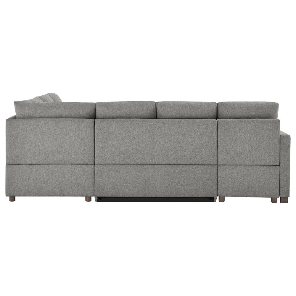 Lifestyle Solutions Edgewood Stationary Convertible Sleeper Sectional in Light Gray, , large