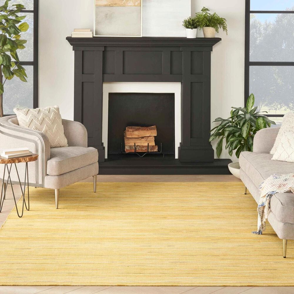 Nourison Interweave 9&#39; x 12&#39; Yellow Area Rug, , large