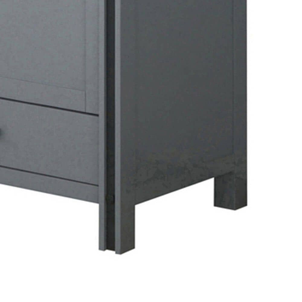 Lexora Home Ziva 84&quot; Double Bathroom Vanity in Dark Grey with 2 cm White Quartz Top and Rectangular Sinks, , large