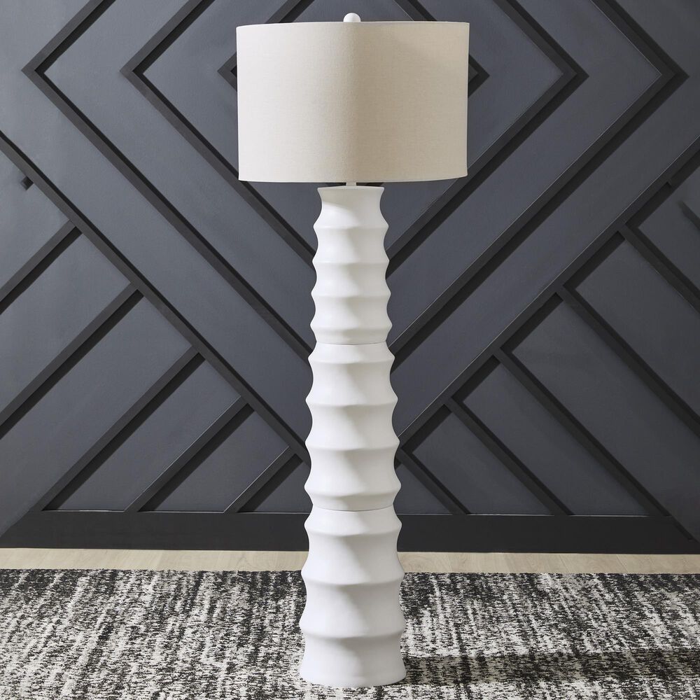 Ashley Veraleigh Poly Floor Lamp in White, , large