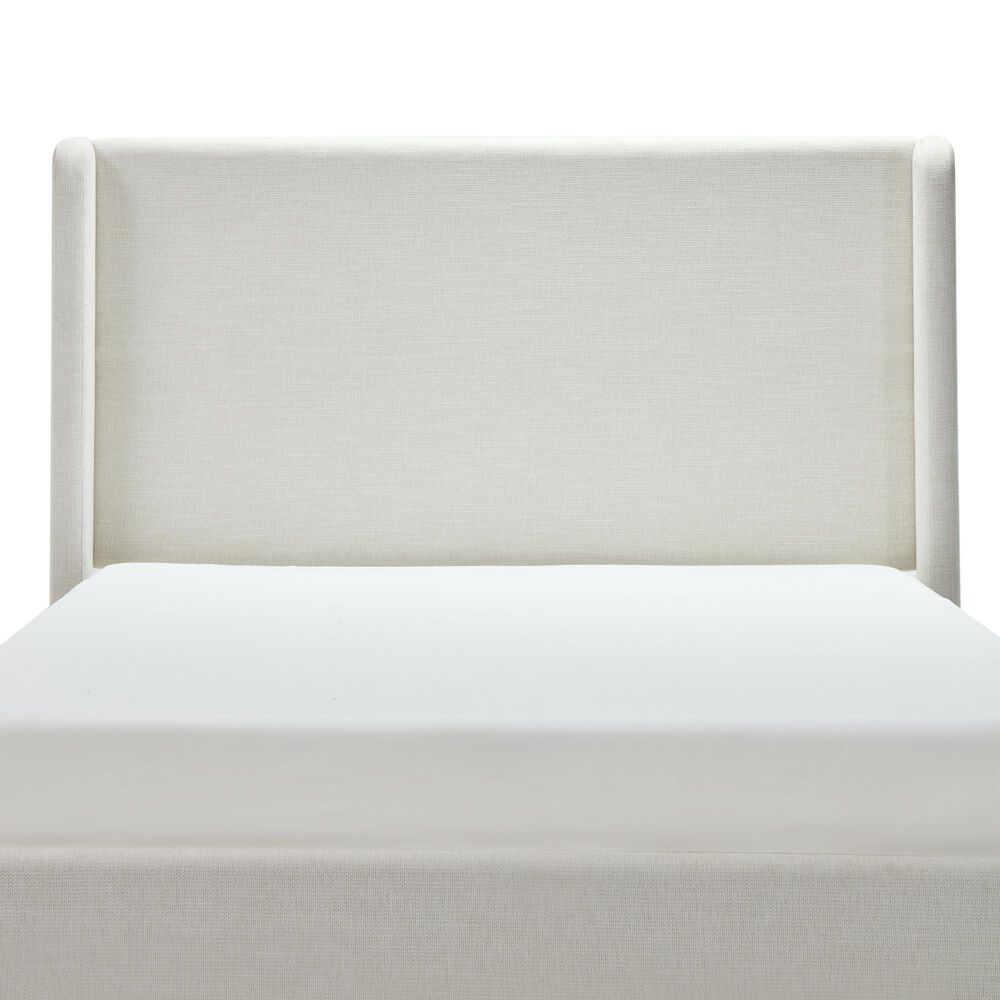 Hearth and Haven Carmen Queen Upholstered Platform Bed in Ivory, , large