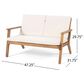 Hearth and Haven Temecula 4-Piece Outdoor Chat Set with Natural Rectangular Coffee Table in Cream, , large