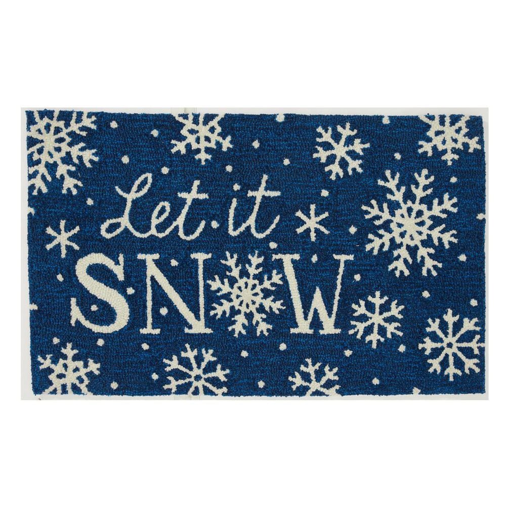 Loloi Let It Snow AFT334931"7" x 2"7" Blue Door Mat, , large