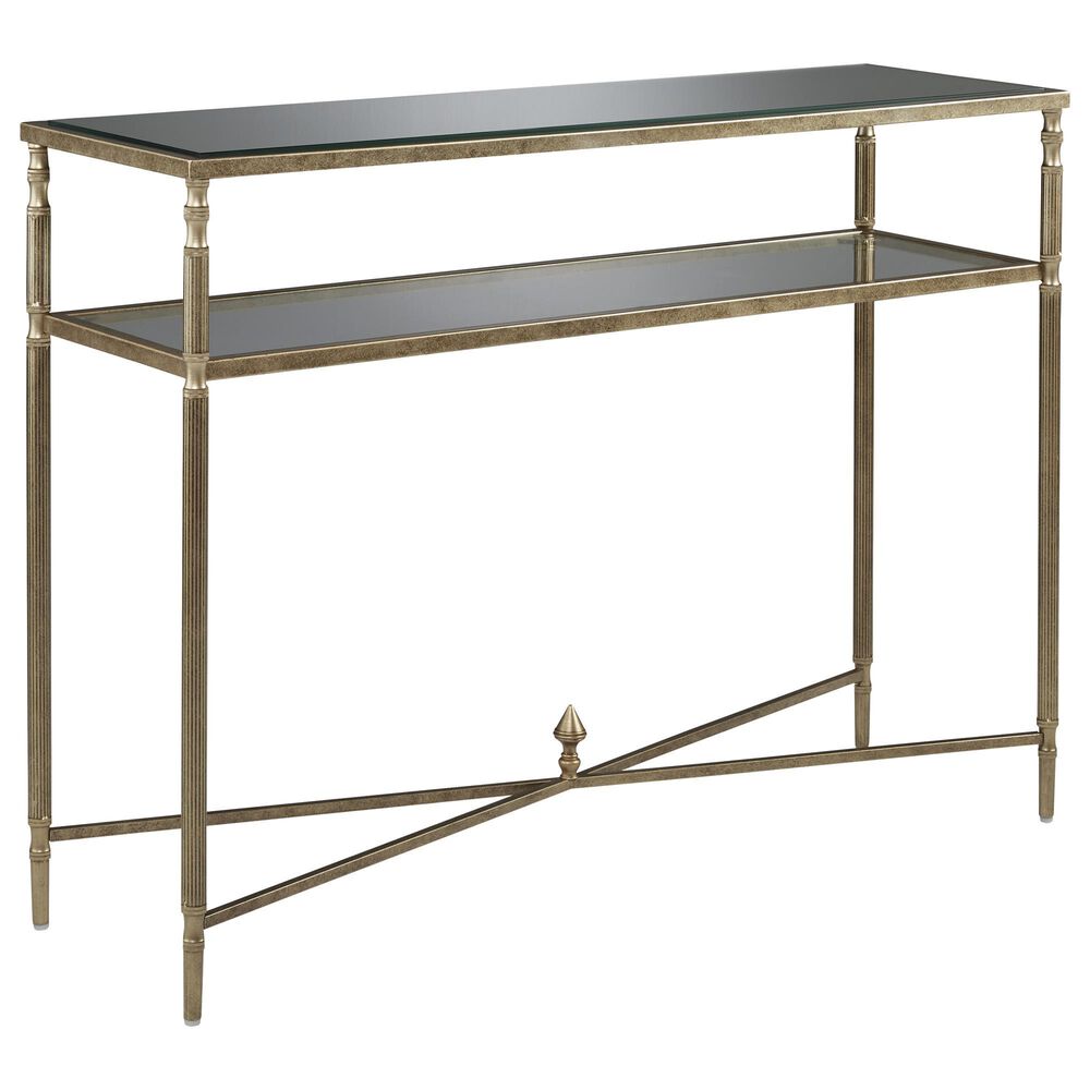 Ashley Cloverty Sofa Table in Aged Gold and Clear, , large