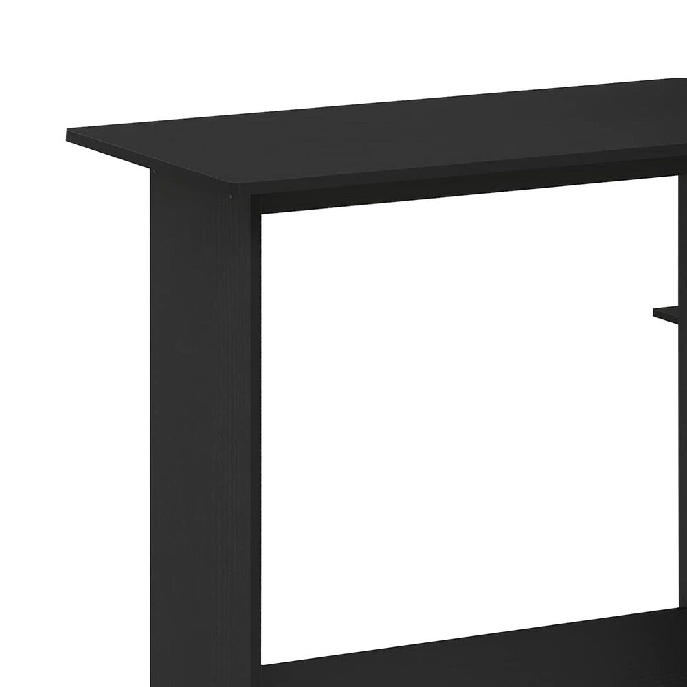 HOMLUX L-Shaped Computer Desk with Open Display Shelves in Americano and Stainless Steel, , large