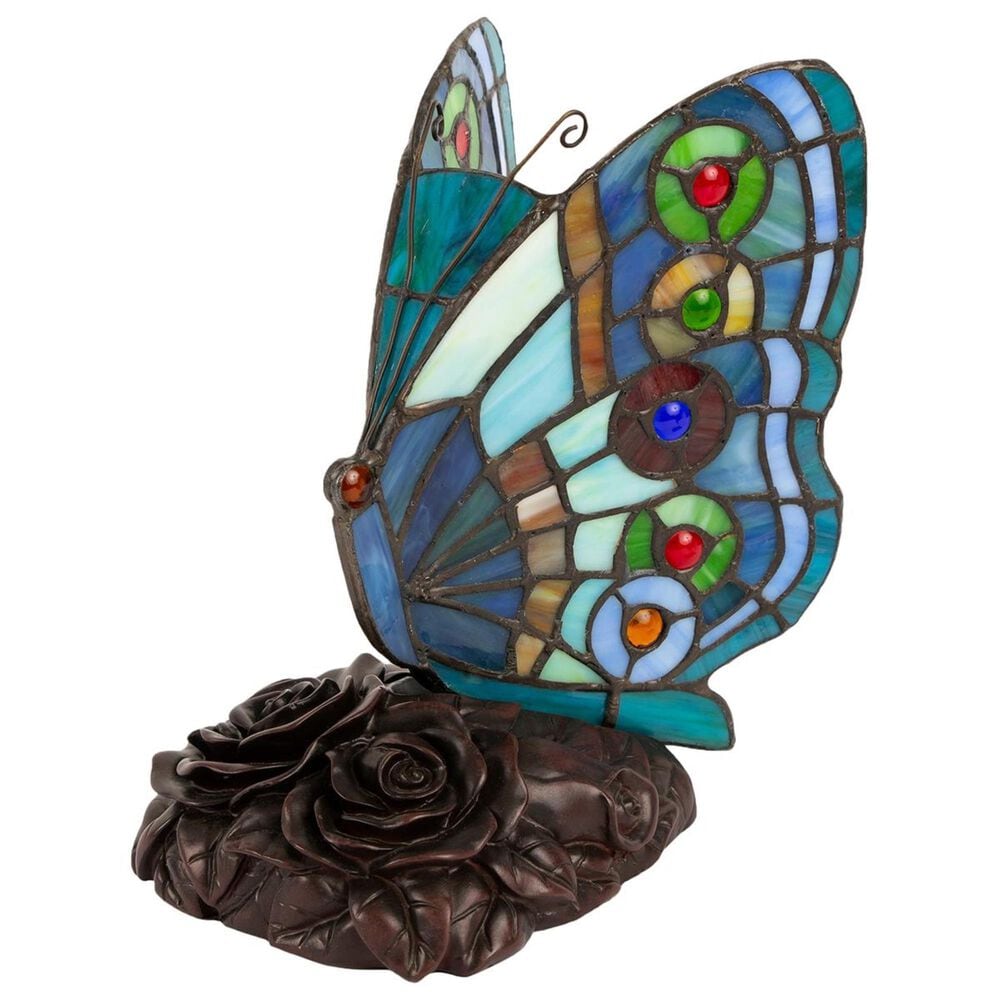Timberlake Lavish Home Tiffany Butterfly Lamp in 128 Stained Glass Pieces, , large