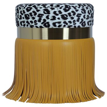 Tov Furniture Ajani Ottoman in Leopard and Yellow, , large