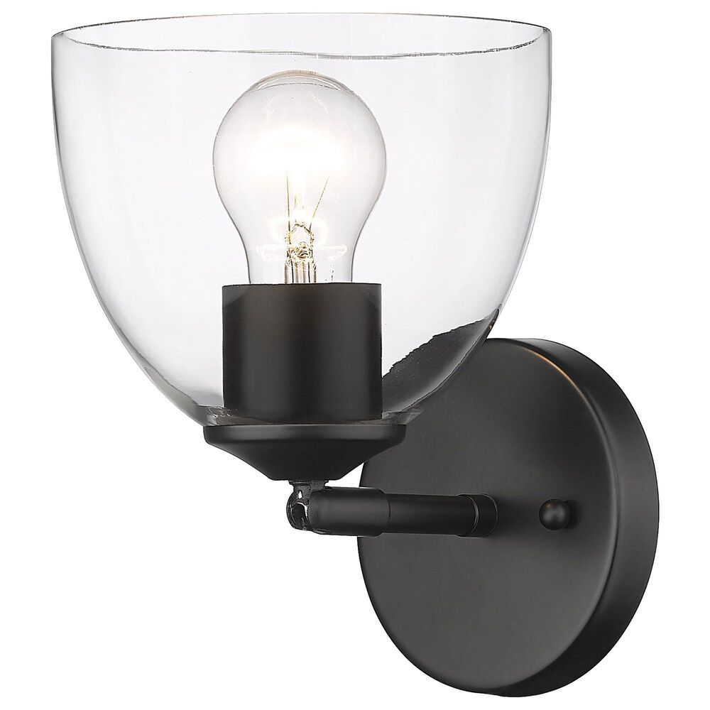 Golden Lighting Roxie 1-Light Wall Sconce in Matte Black, , large