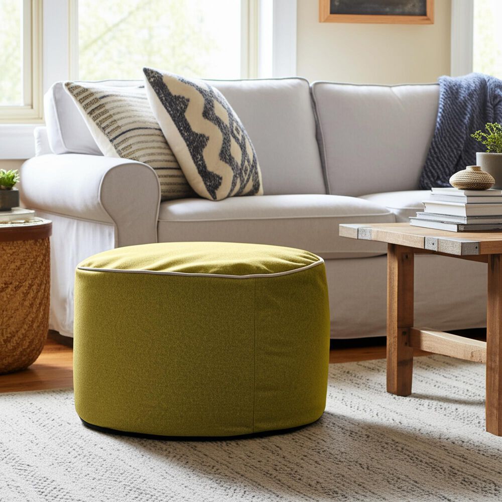 Howard Elliott Qiviut Foot Pouf in Moss, , large