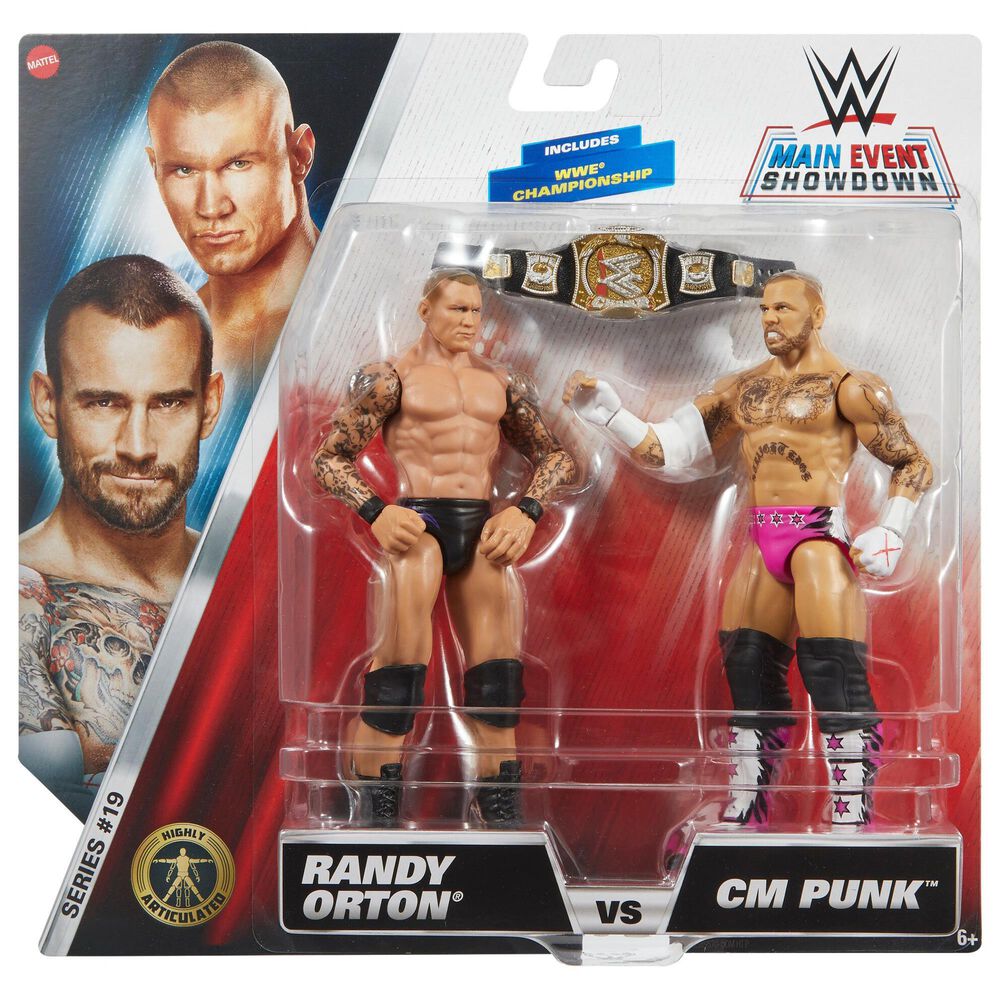 Mattel Main Event Championship Showdown Series 20 2-Pack Action Figure - CM Punk and Randy Orton in Multicolor, , large
