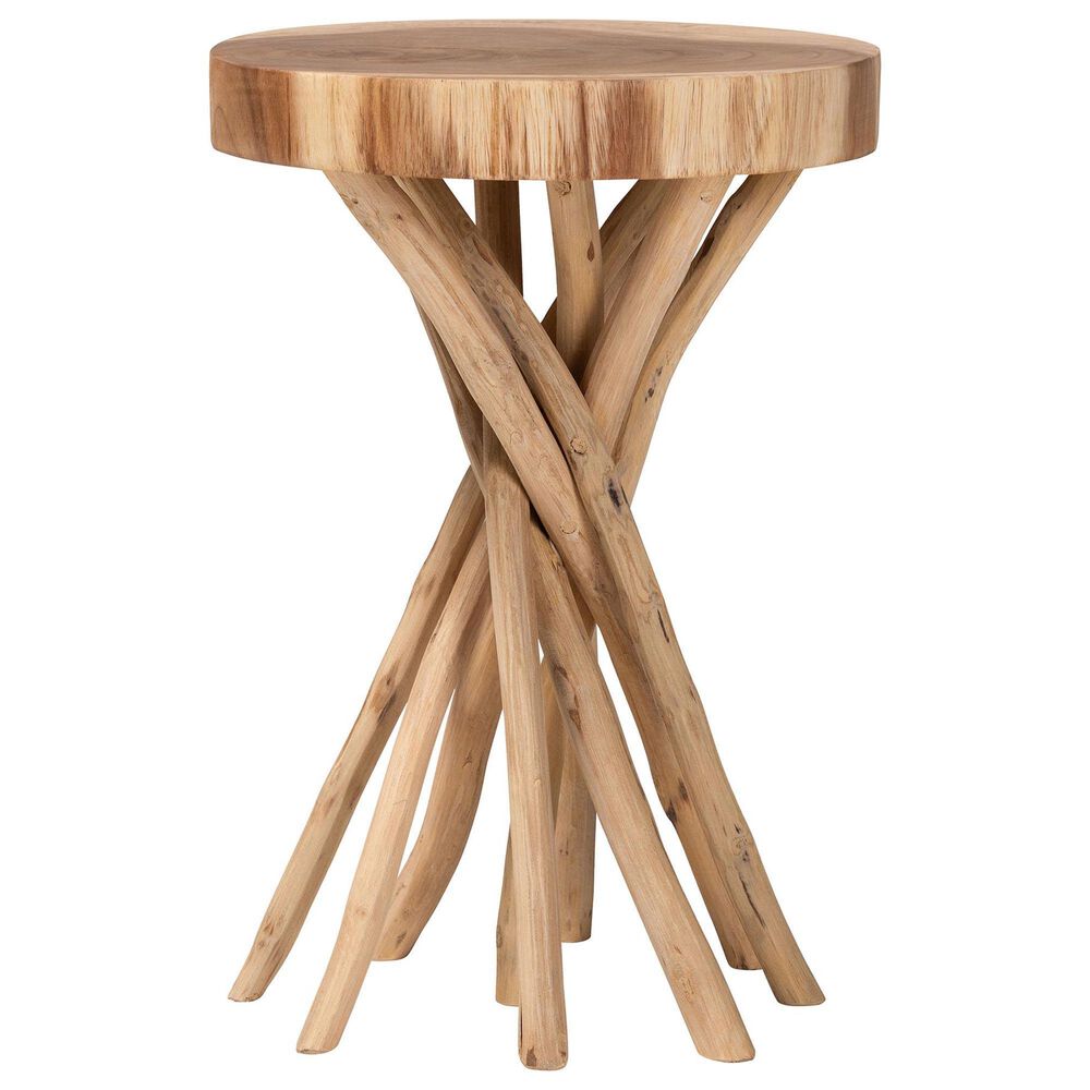 Baxton Studio Liberte End Table in Natural Teak, , large