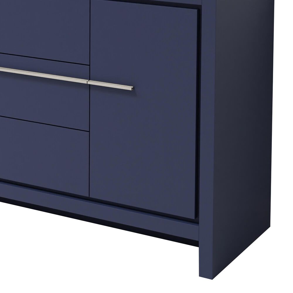 Lexora Home Lafarre 48&quot; Double Bathroom Vanity in Navy Blue with 2 cm White Cultured Marble Top and Rectangular Sinks, , large