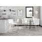 Lumisource Mason Swivel Side Chair with White Upholstered in Brushed Stainless Steel (Set of 2), , large