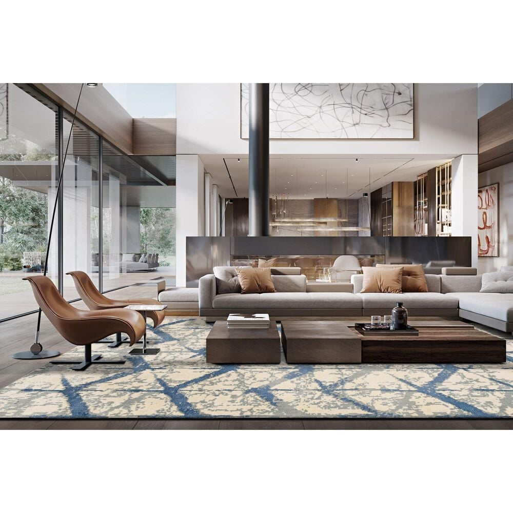 Radici USA Dora 6&#39; x 9&#39; Marin, Blue and Navy Area Rug, , large