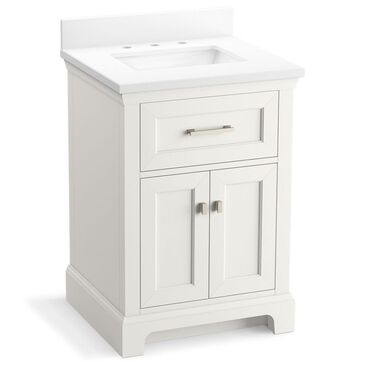 Kohler Charlemont 24" Single Bathroom Vanity in White with 3 cm White Quartz Top and Rectangular Sink, , large