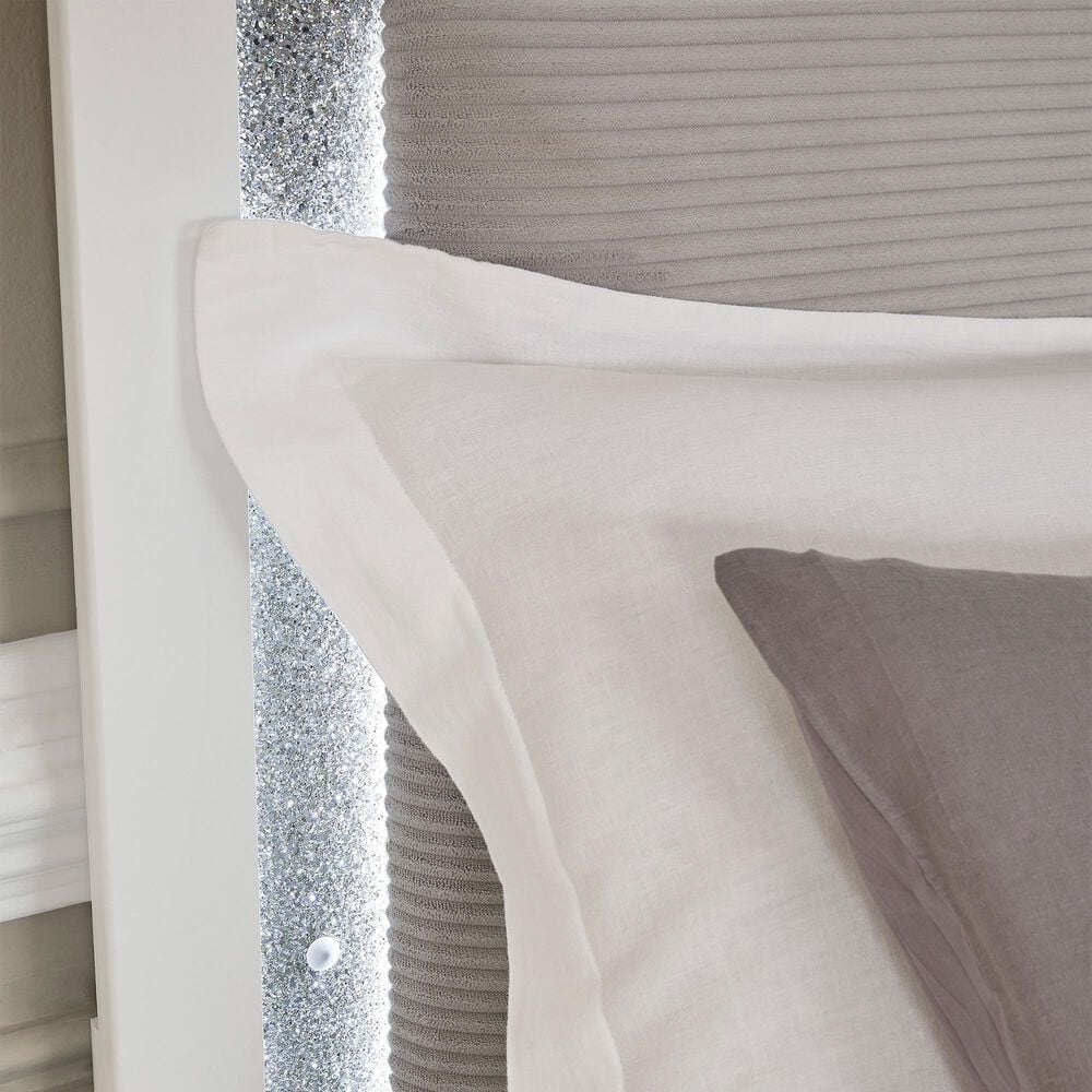 Ashley Maeling King Panel Bed with Dresser, Chest, and Two Nightstands in Matte White, , large