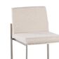 Lumisource Fuji High Back Counter Stool with Beige Fabric Cushion in Stainless Steel (Set of 2), , large