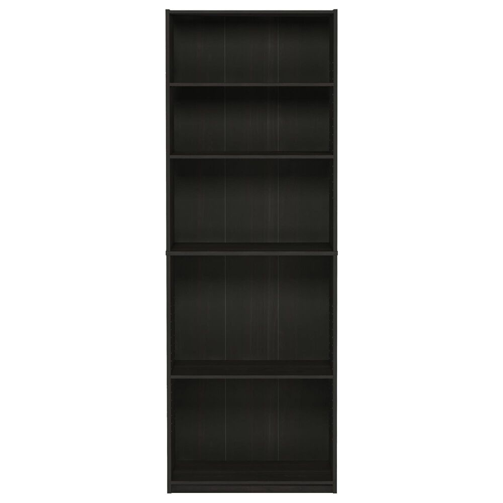 HOMLUX 5-Tier Display Bookshelf with Adjustable Shelves in Espresso, , large