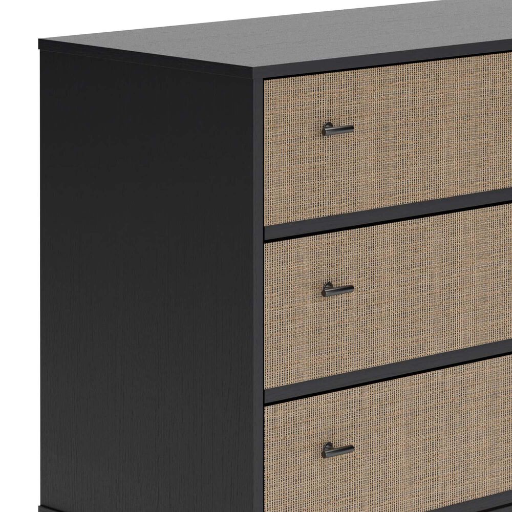 Ashley Charlang 6 Drawer Dresser in Matte Black and Beige, , large