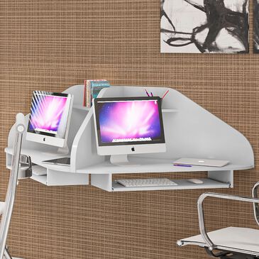 Dayton Bradley 2-Piece Cubicle Section Desk in White, , large
