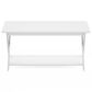 HOMLUX 1-Tier Simplistic Criss-Crossed Coffee Table in White, , large