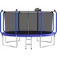 HOMLUX 14" Outdoor Trampoline with Basketball Hoop in Blue, , large