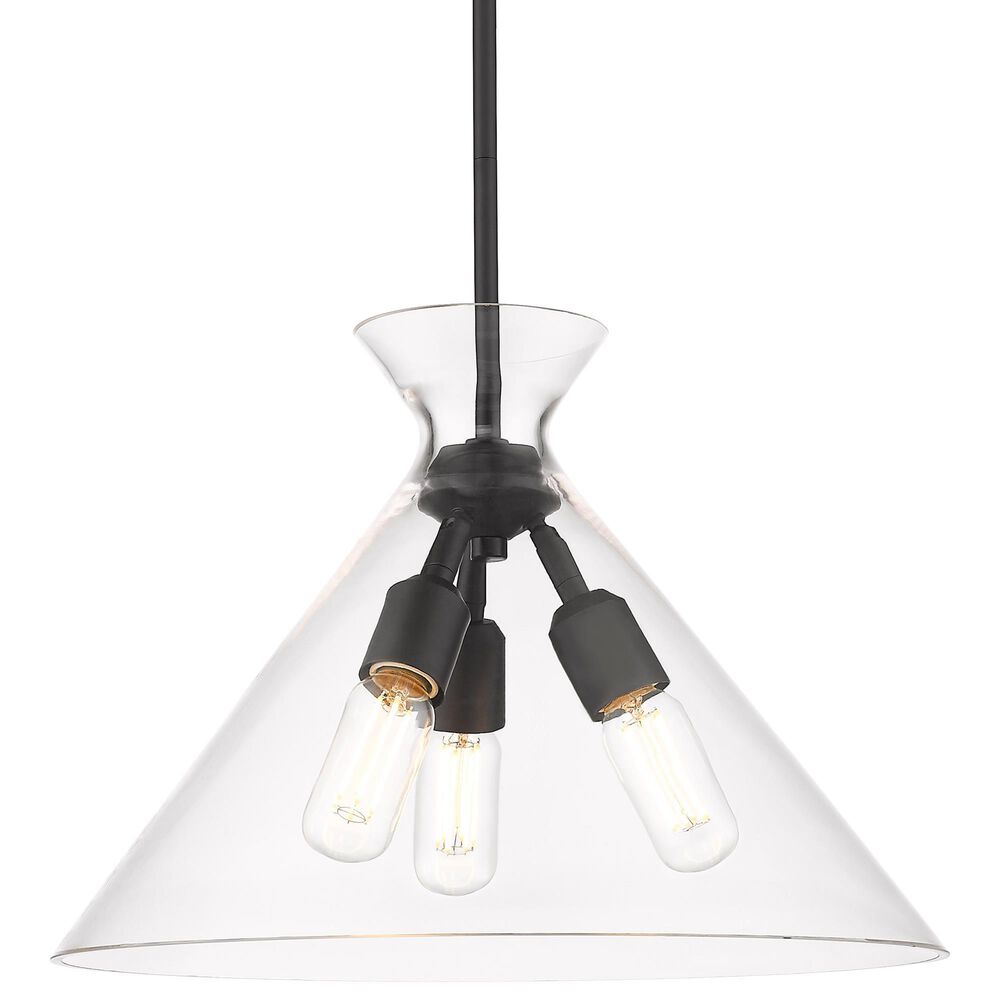 Golden Lighting Malta 3-Light Pendant in Matte Black, , large