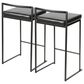 LumiSource Fuji Stackable Counter Stool with Black Faux Leather Cushion in Black (Set of 2), , large