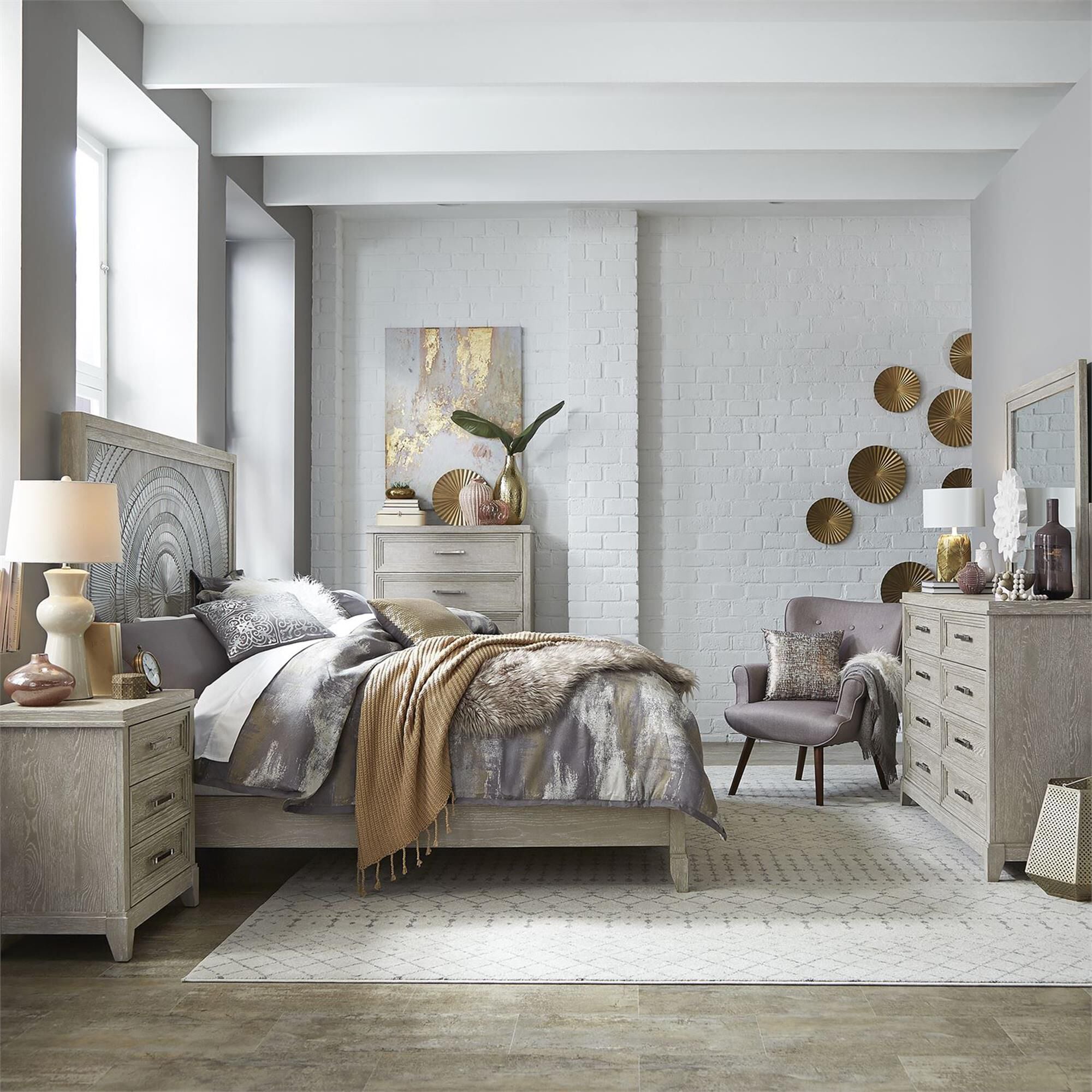 Belle Furnishings Belmar 3 Piece King Bedroom Set in Washed