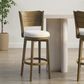 Armen Living Winsley Swivel Bar Height Stool in Putty Brown, , large