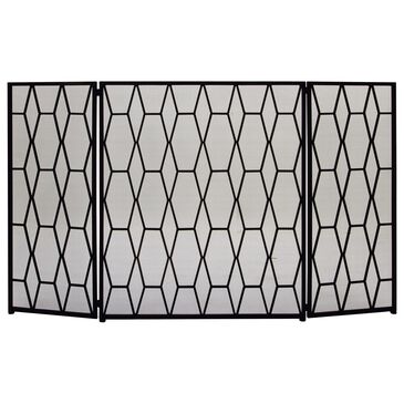 Maple and Jade 51" x 31" Fireplace Screen in Black, , large