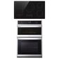 LG 2-Piece Kitchen Package with Print Proof Stainless Steel 6.4 Cu. Ft. Smart Combination Wall Oven and Black 36" Induction Cooktop, , large