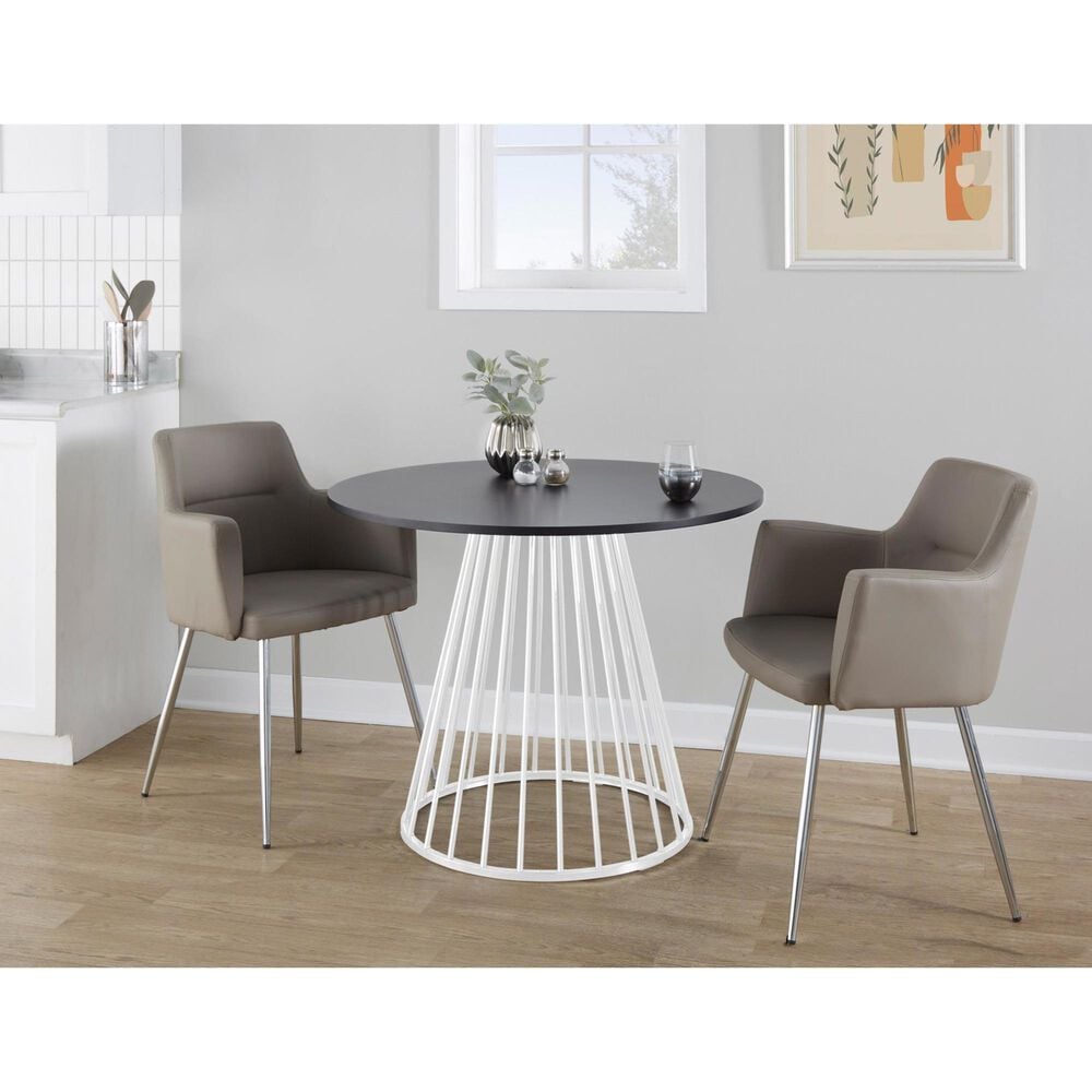 LumiSource Canary Dining Table in White and Black - Table Only, , large