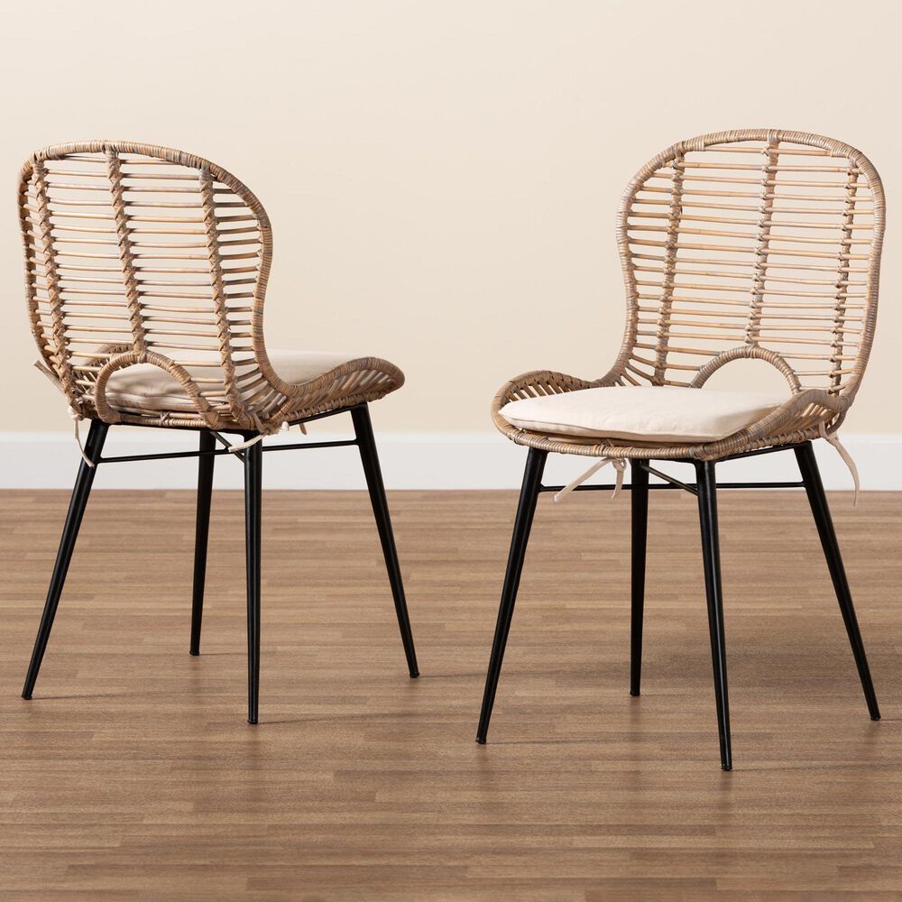 Baxton Studio Brenna Side Chair in Black and Greywashed (Set of 2), , large