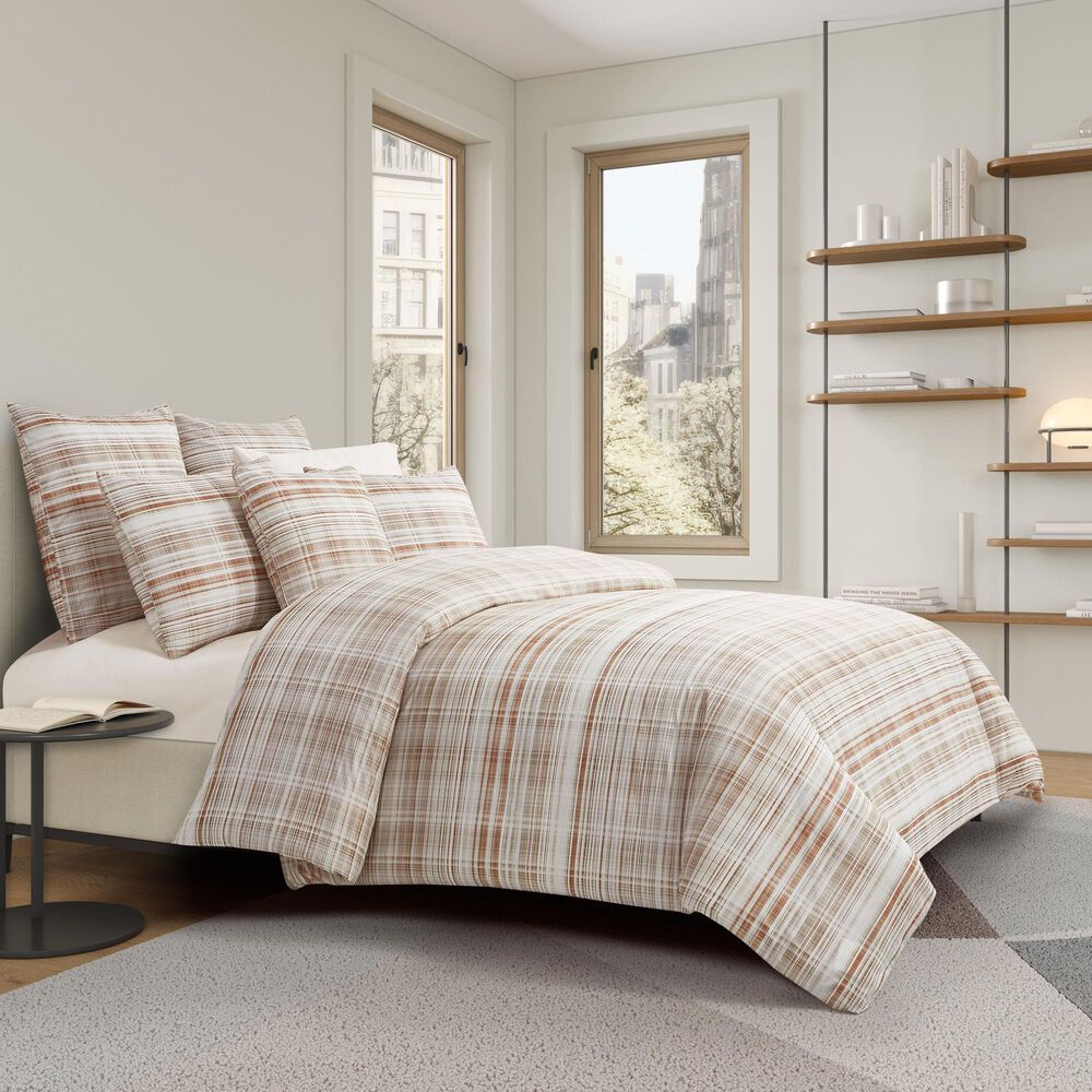 J. Queen New York Pascal 3-Piece King/California King Duvet Cover Set in Cinnamon, , large